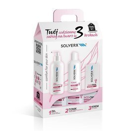 Zestaw kosmetyków do twarzy dla kobiet skóra wrażliwa SOLVERX Sensitive Skin Home SET for Women