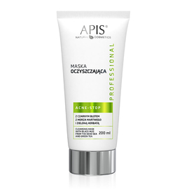 Apis Professional Acne-Stop Maska oczyszczająca z czarnym błotem z Morza Martwego i zieloną herbatą 200 ml