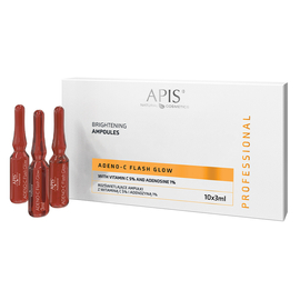 Apis Adeno-C Flash Glow - Rozświetlające ampułki do twarzy z witaminą C i adenozyną - 10 x 3 ml